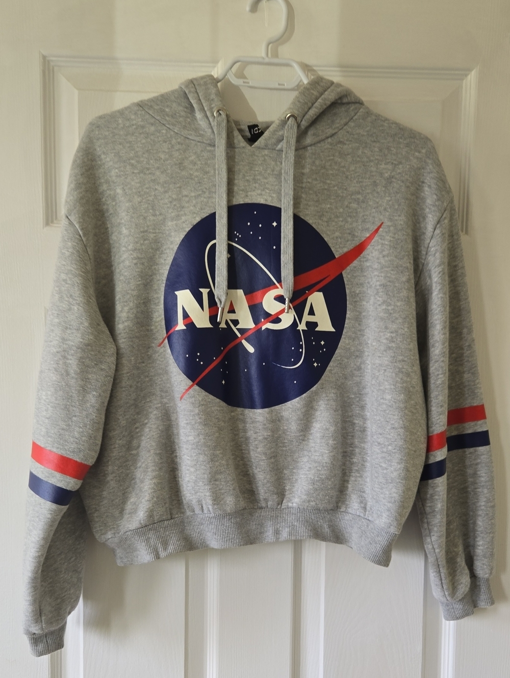 H&M Grey Crewneck Sweatshirt with Navy and Red NASA Logo